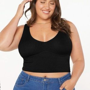 SHEIN black ribbed crop tank